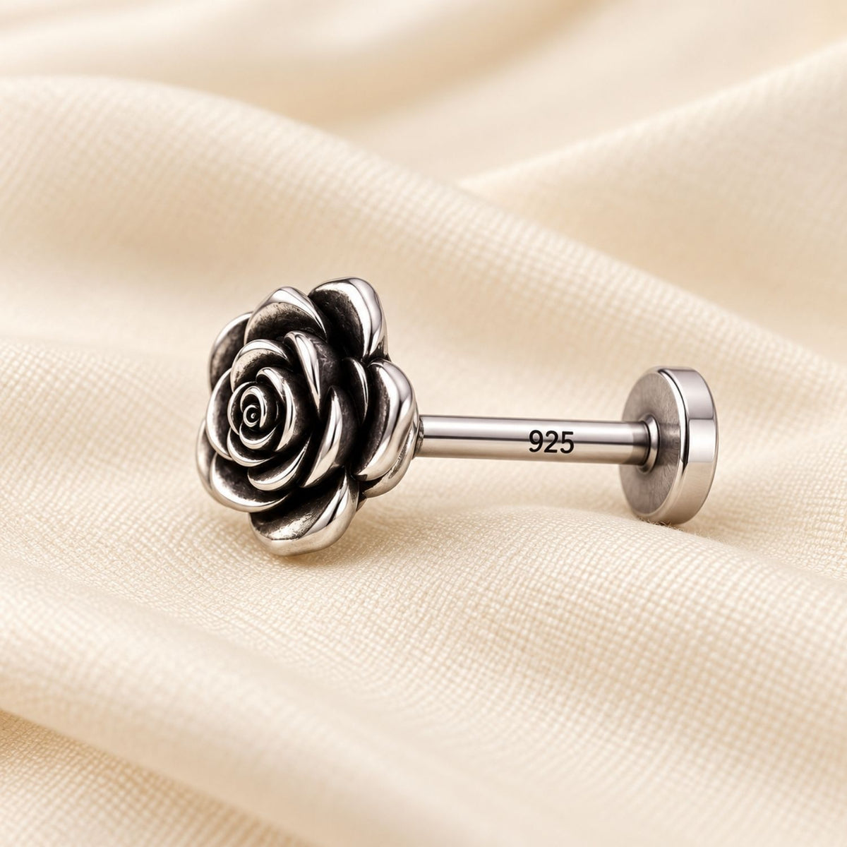Rose Nose Pin for Women - 925 Sterling Silver