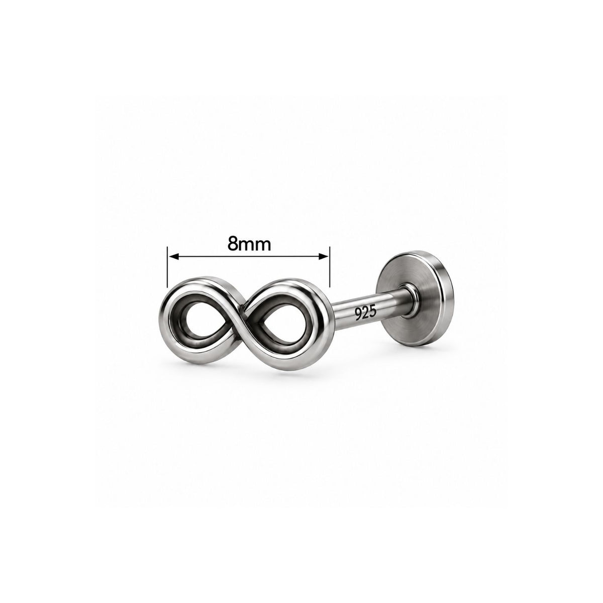Infinity Nose Pin for Women - 925 Sterling Silver