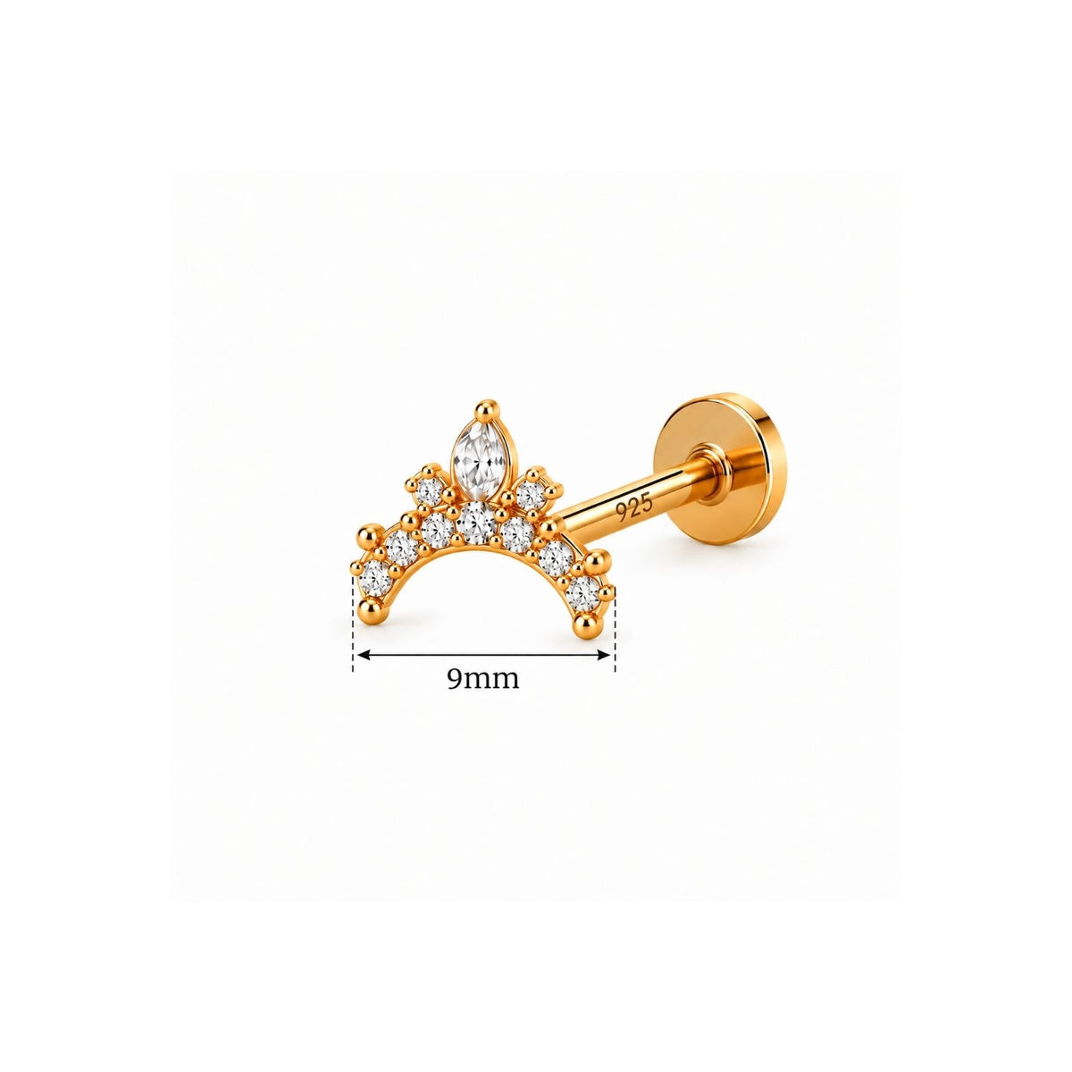 Arch Bar Nose Pin - 925 Sterling Silver