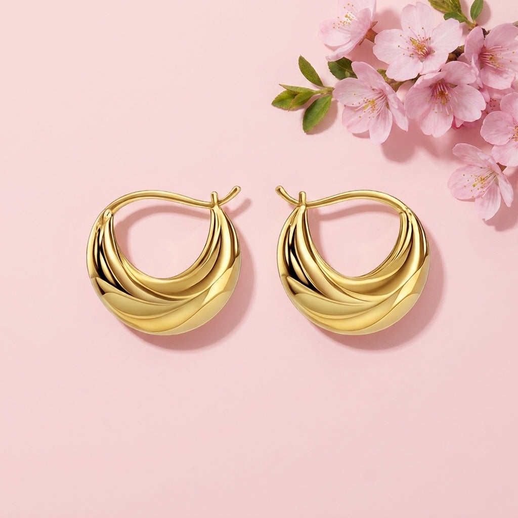 Baali Hoops - 925 Sterling Silver Gold Plated