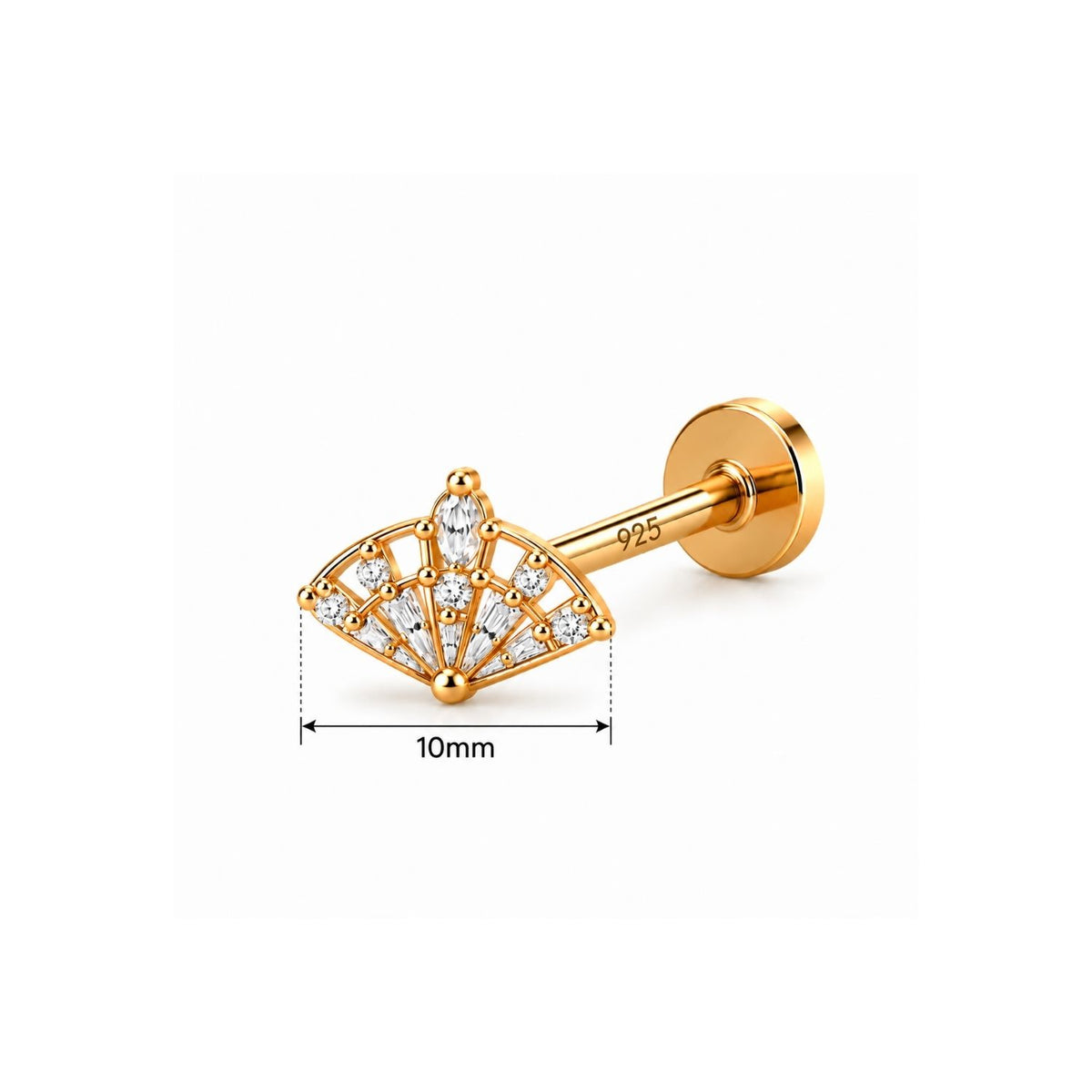 Fan Nose Pin - 925 Sterling Silver