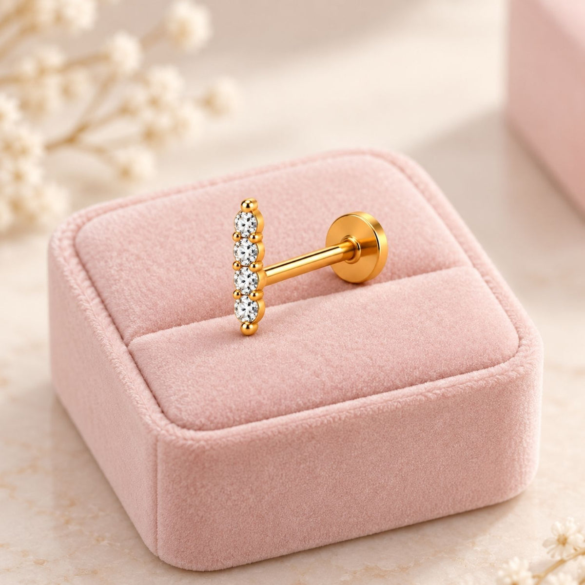Bar Nose Pin - 925 Sterling Silver