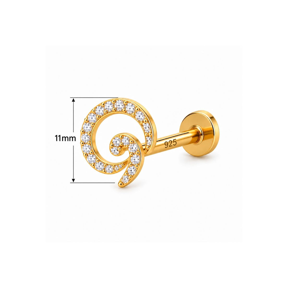 Spiral Nose Pin - 925 Sterling Silver