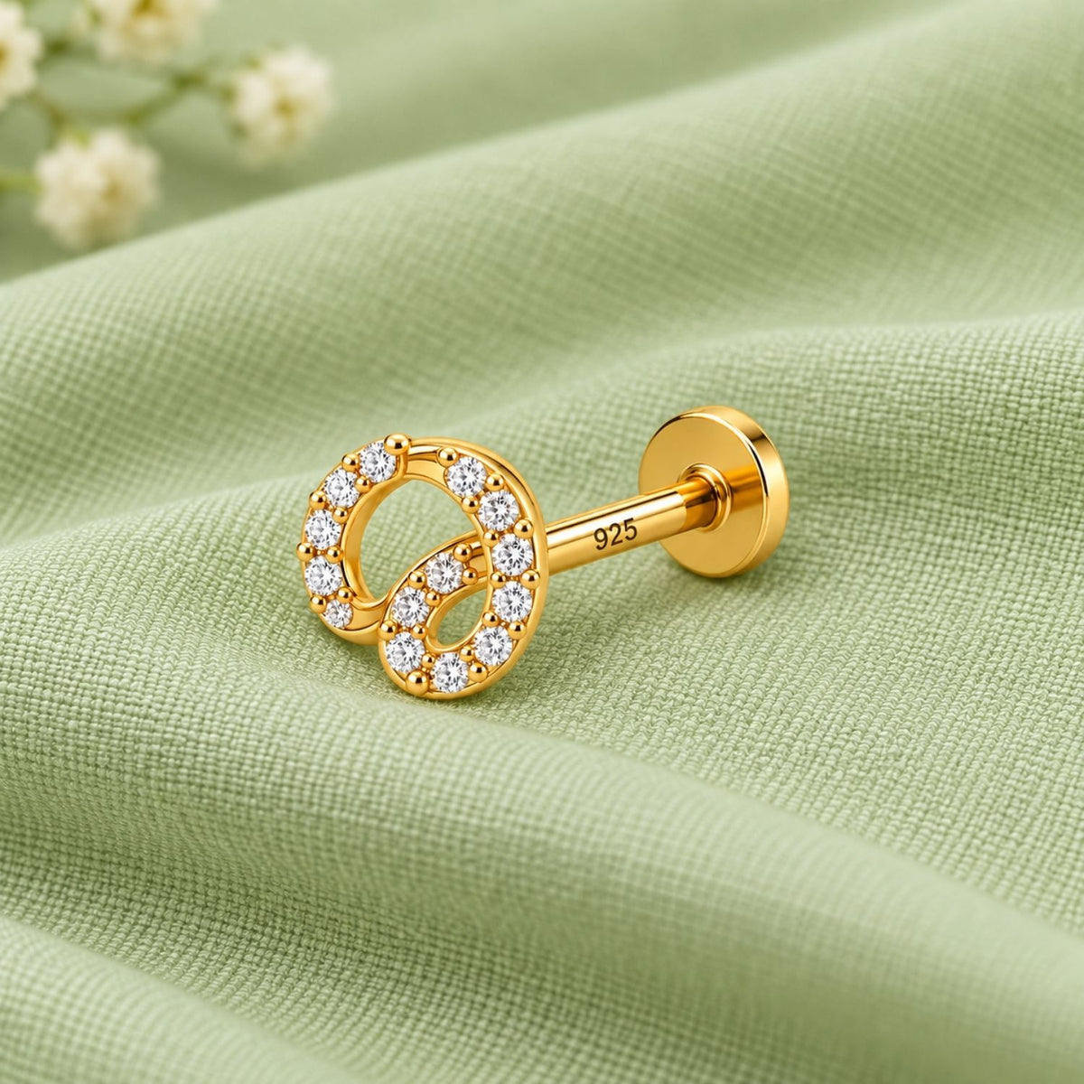 Double Ring Nose Pin - 925 Sterling Silver