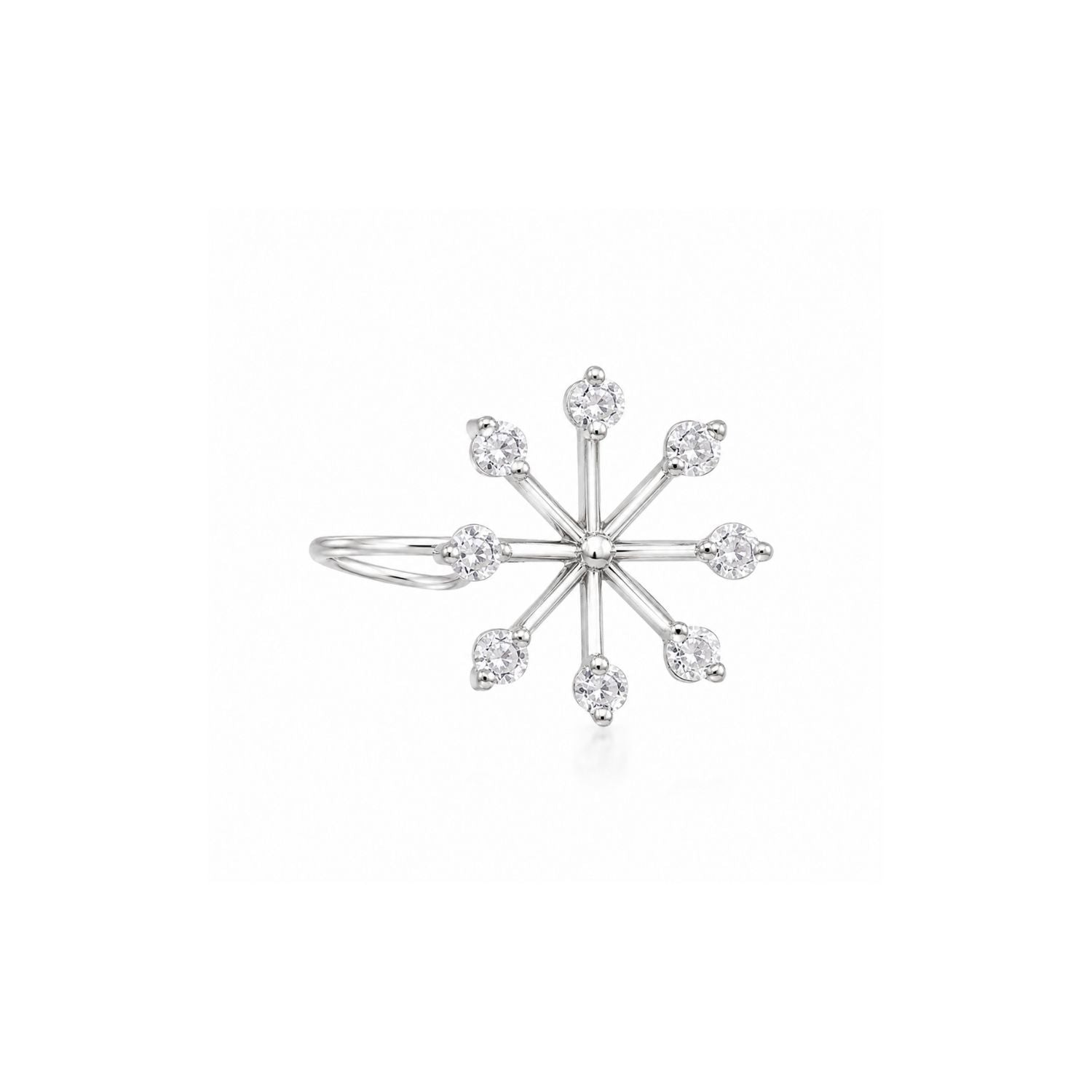Starburst CZ Nose Pin 925 Sterling Silver