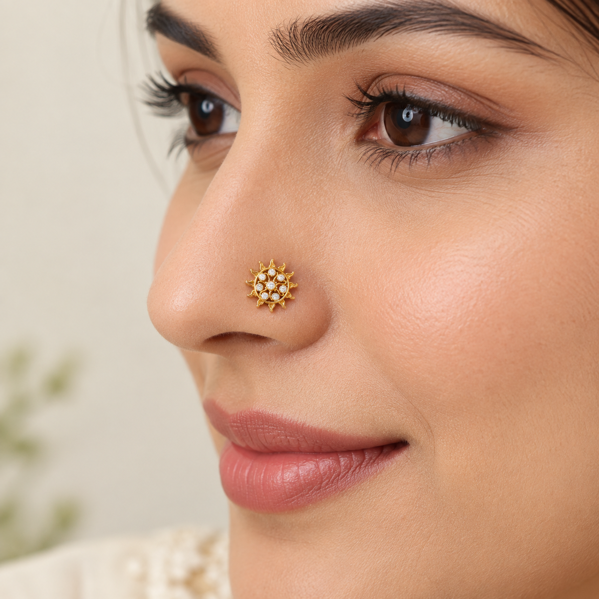 Tribal Sun Nose Pin - 925 Sterling Silver
