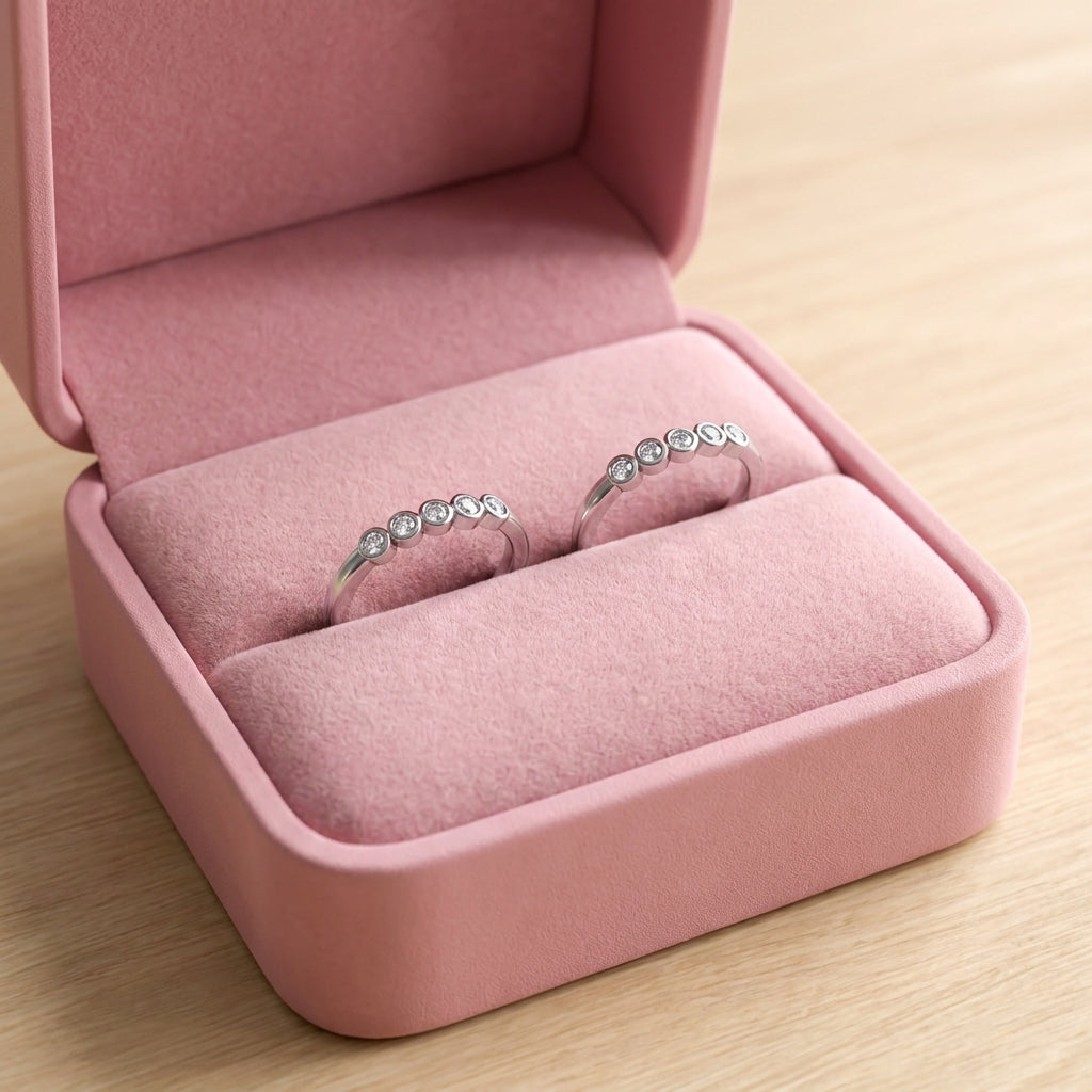 Bezel White Cz Line Sterling Silver Toe Rings - close-up detail