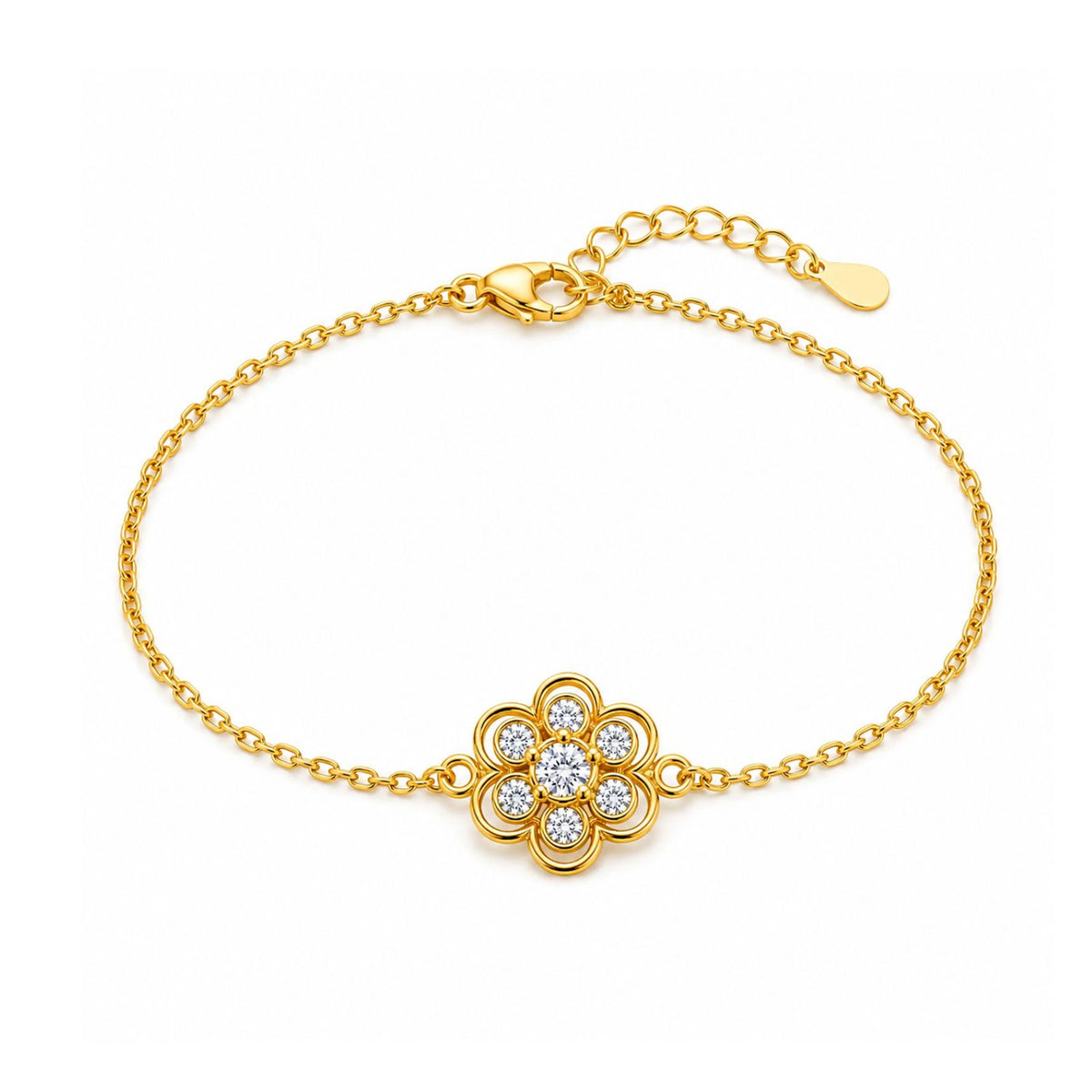 Clover Flower Bracelet for Women - 925 Sterling Silver