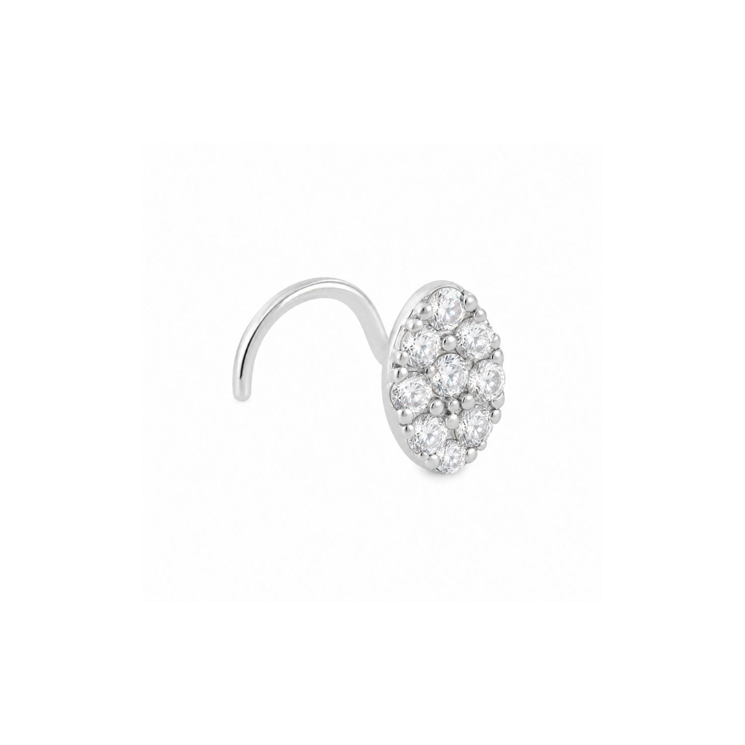 Marquise Pave CZ Nose Pin 925 Sterling Silver
