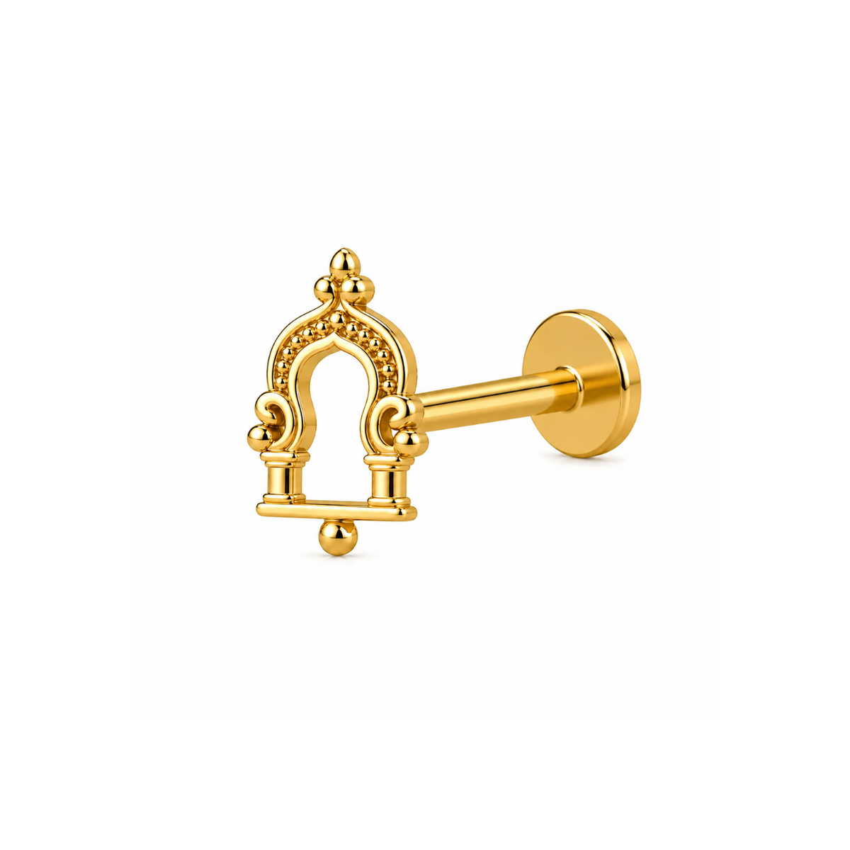 Temple Arch Nose Pin - close-up detail