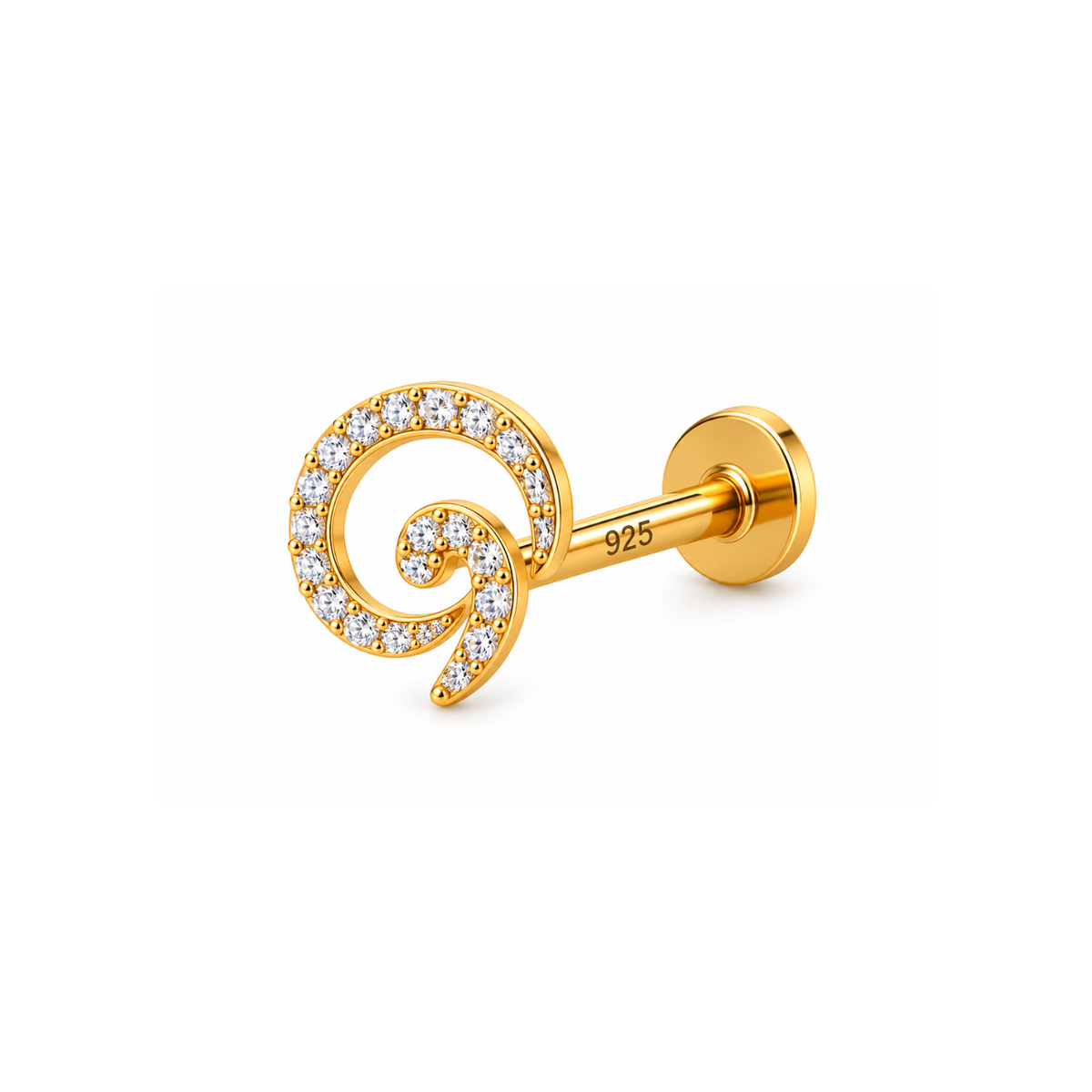 Spiral Nose Pin - 925 Sterling Silver