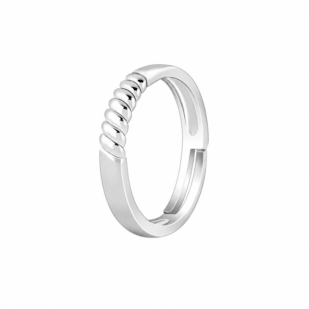 Sterling Silver Twisted Rope Adjustable Ring