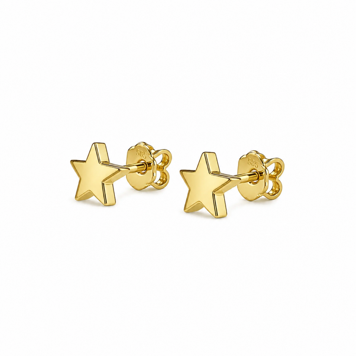 Plain Star Screw-Back Stud Earrings - 925 sterling silver earrings for women