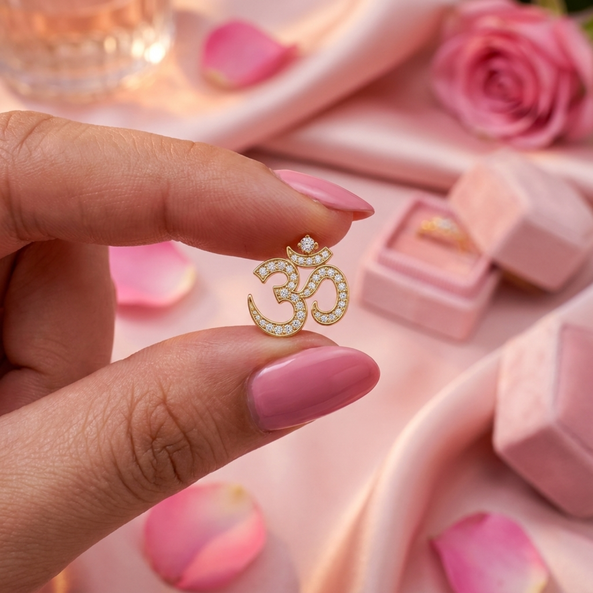 Om Nose Pin - close-up detail