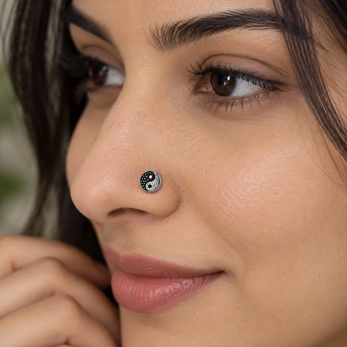 Yin Yang Nose Pin for Women - 925 Sterling Silver