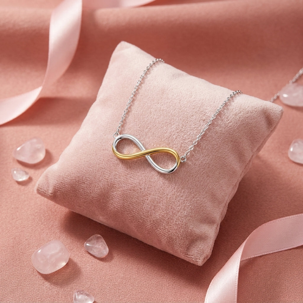 Two Tone Infinity Necklace - 925 sterling silver pendant necklace for women