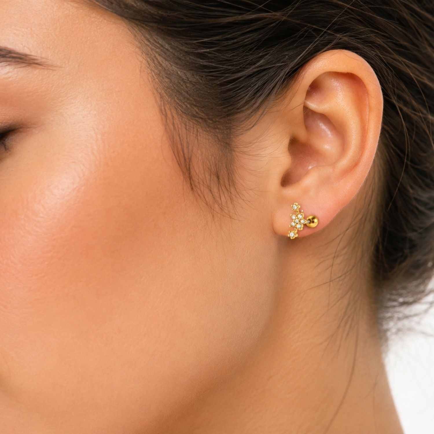 Petal Studs - 925 Sterling Silver Gold Plated