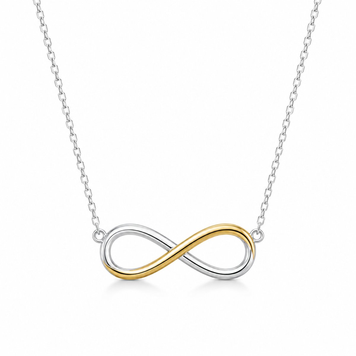 Two Tone Infinity Necklace - 925 sterling silver pendant necklace for women