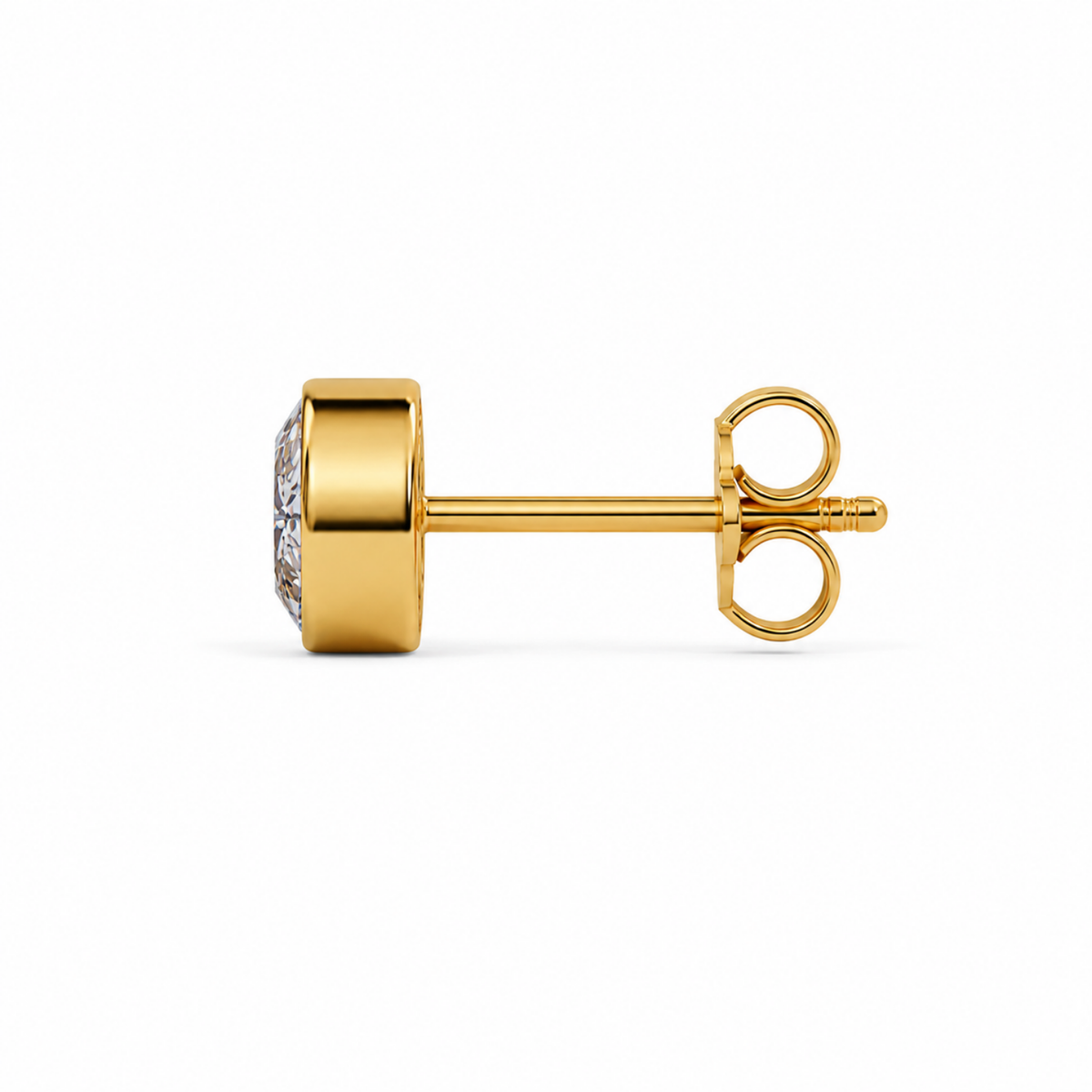 Bezel Round White Cz Solitaire Stud Earrings - 925 sterling silver earrings for women
