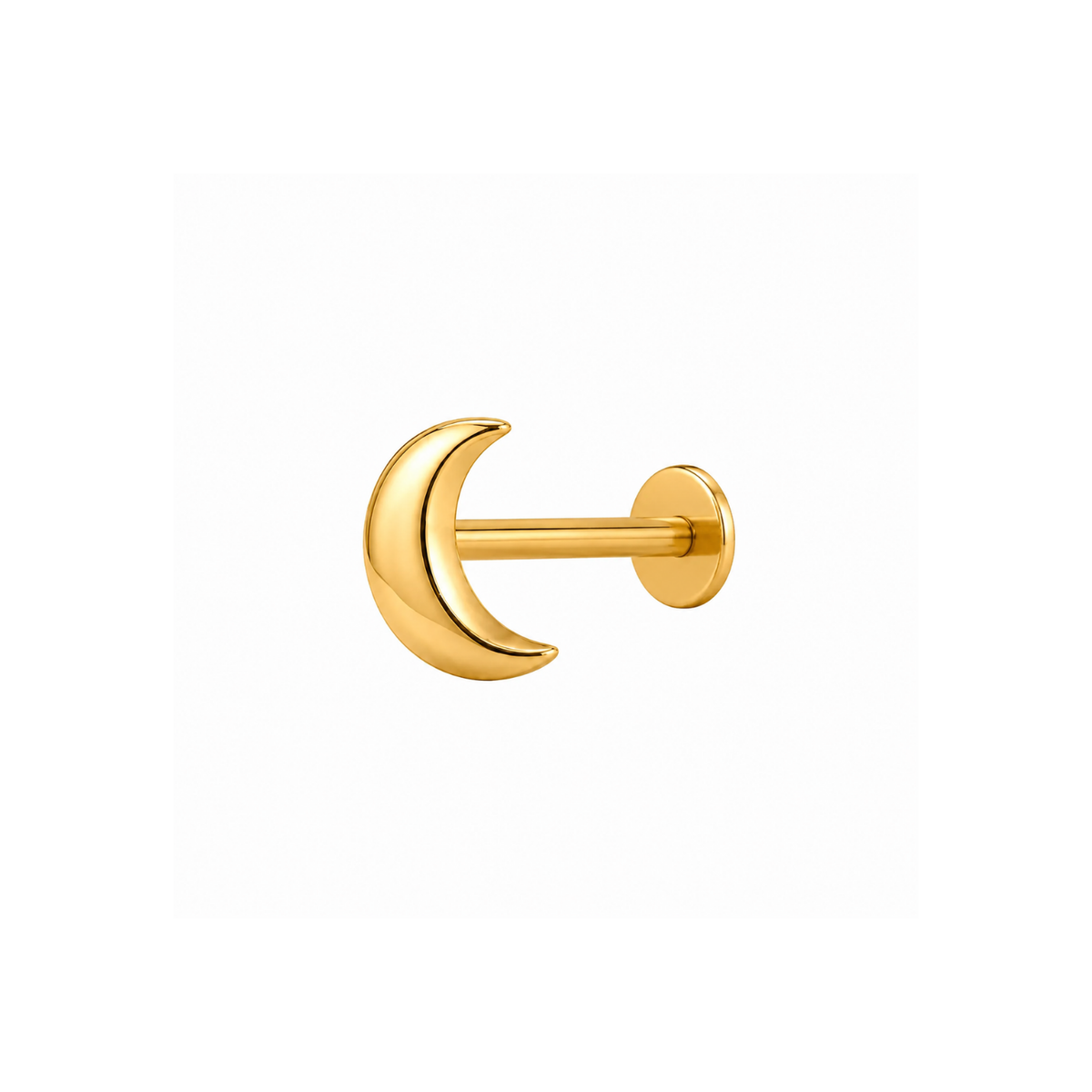 Minimalist Crescent Moon Nose Pin - back view with clasp