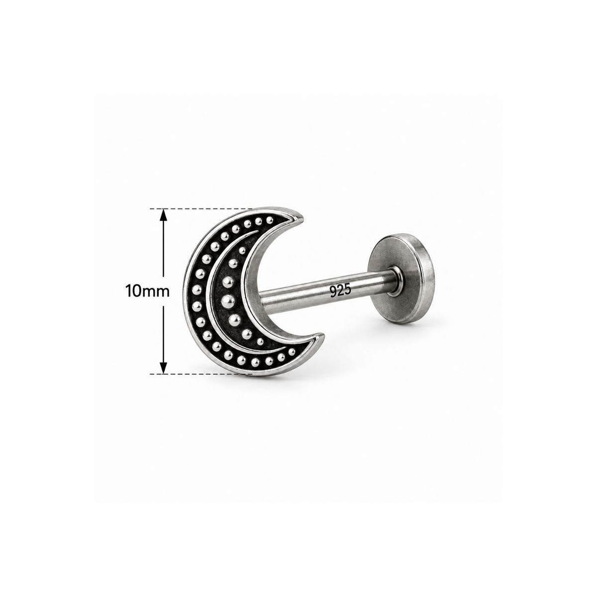 Crescent Moon Nose Pin for Women - 925 Sterling Silver