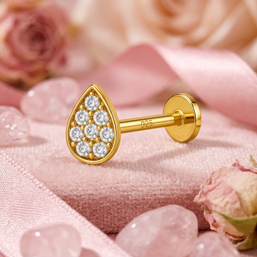 Teardrop Pave Nose Pin - packaging and gift box