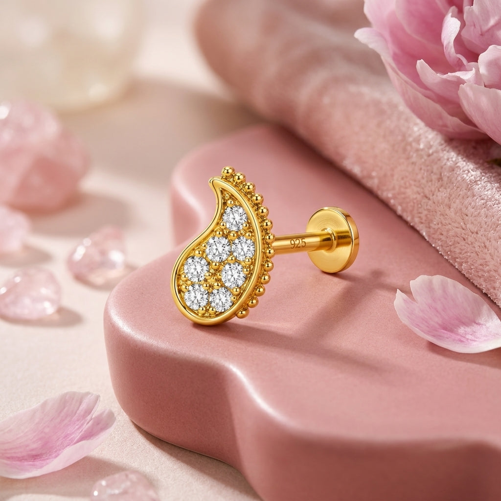 Paisley Pave Nose Pin - alternate angle