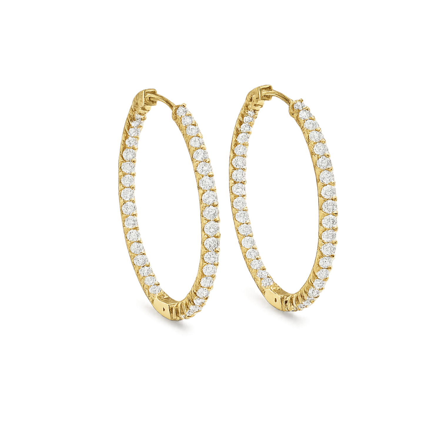 Inside Out Hoop Earrings - 925 Sterling Silver Gold Plated