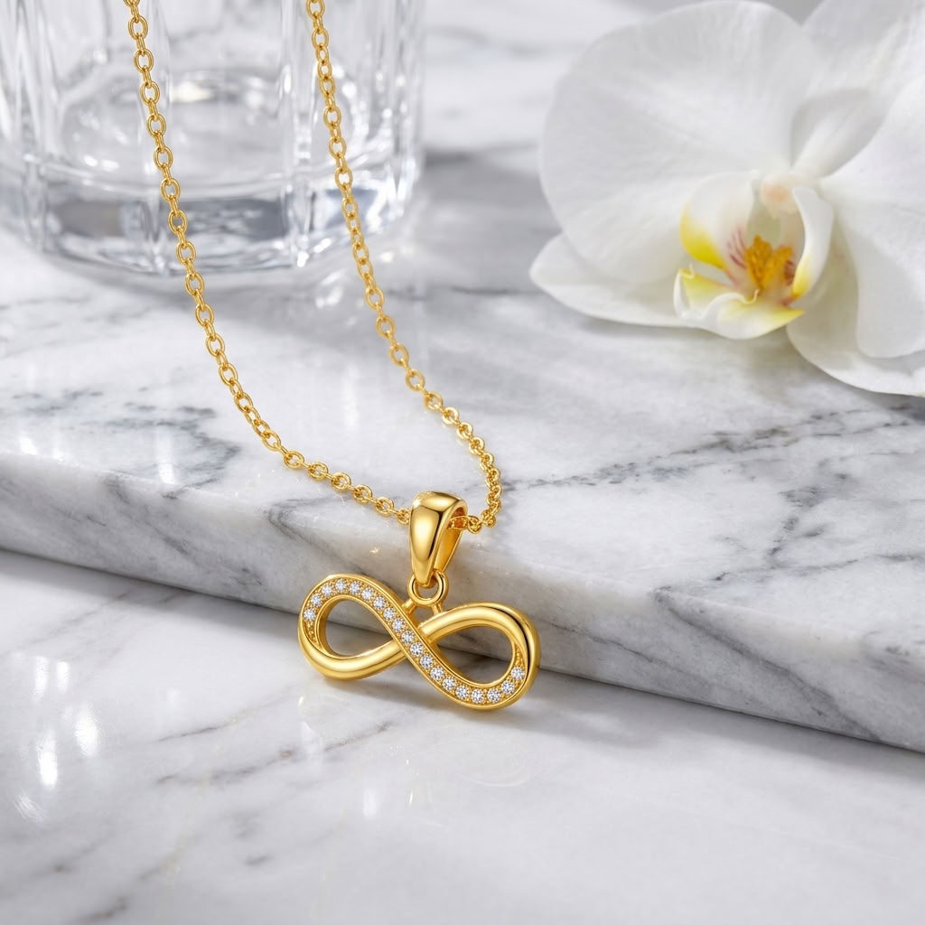 Infinity White Cz Necklace - Symbol of Everlasting Love for Women - 925 Sterling Silver