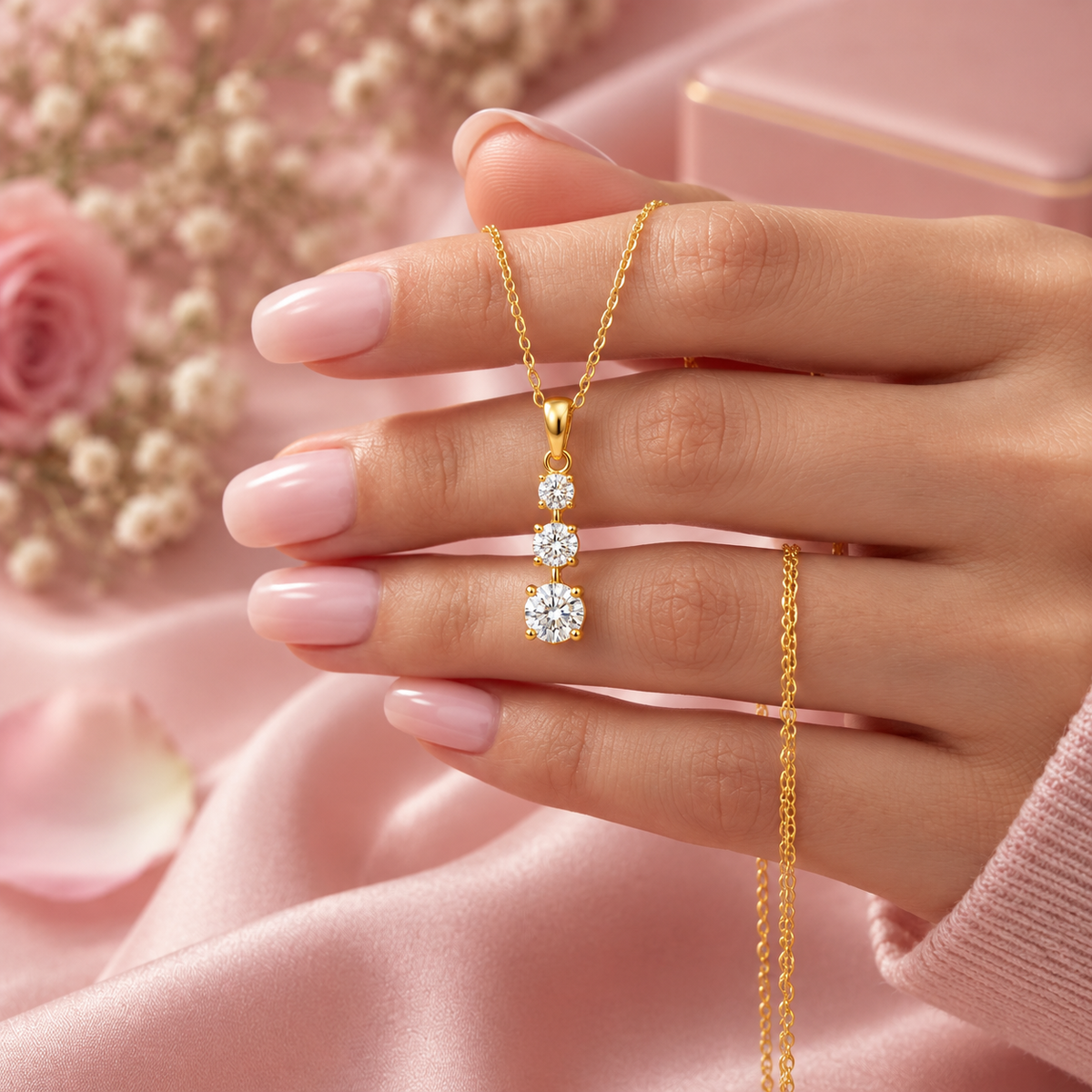 Three-Stone White Cz Drop for Women - 925 Sterling Silver