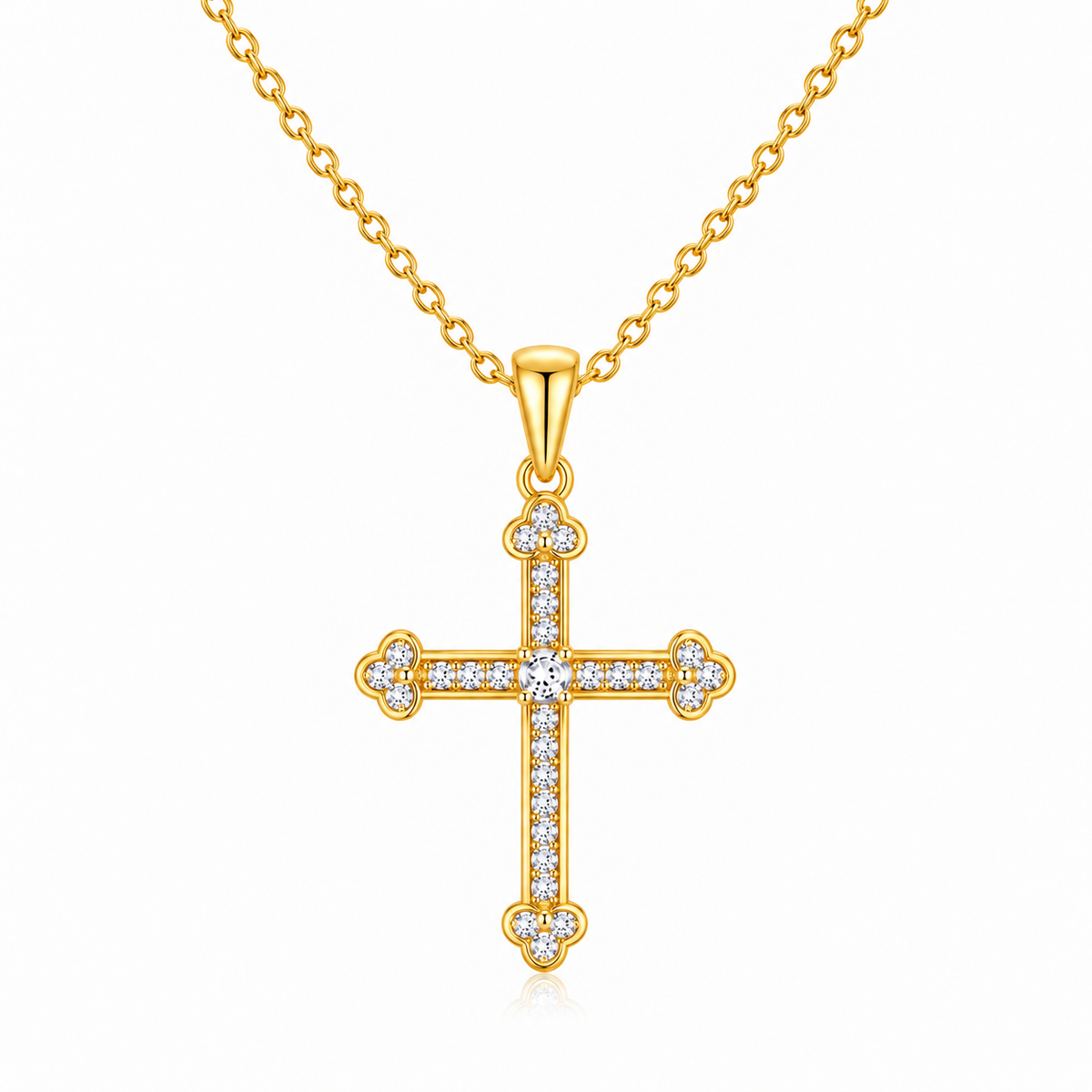 White Cz Cross for Women - 925 Sterling Silver