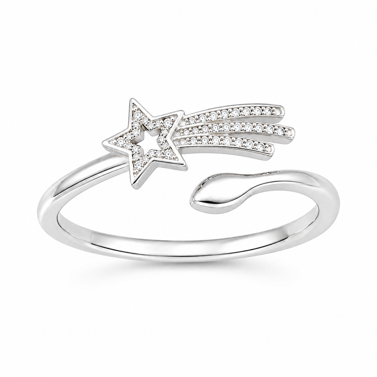 Shooting Star Ring - Open Adjustable Pave Crystal Ring