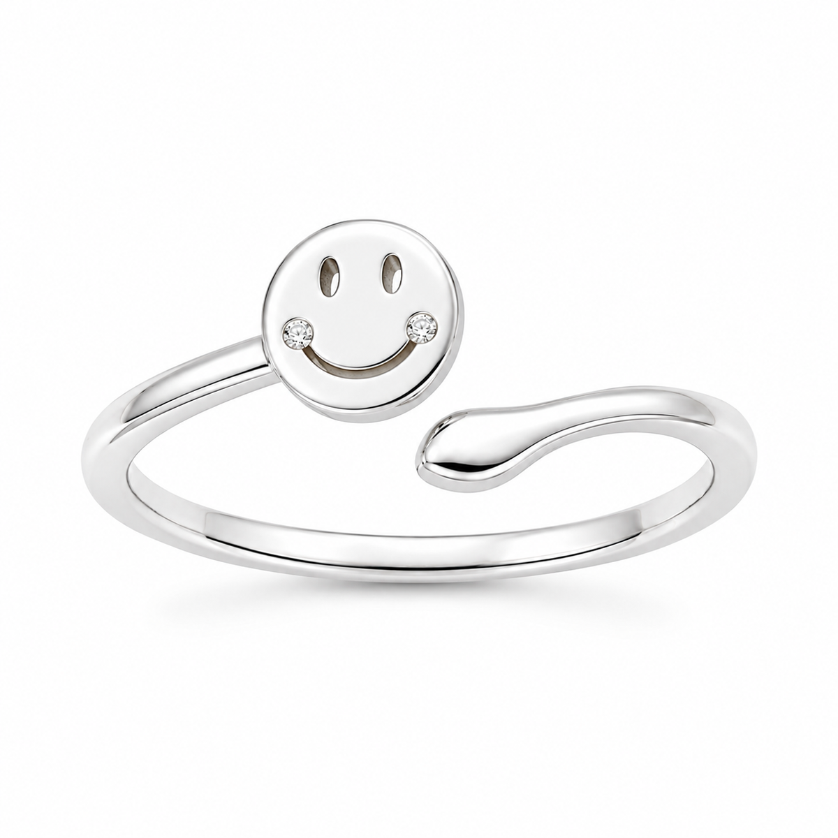 Smiley Face Ring - Open Adjustable Happy Face Ring
