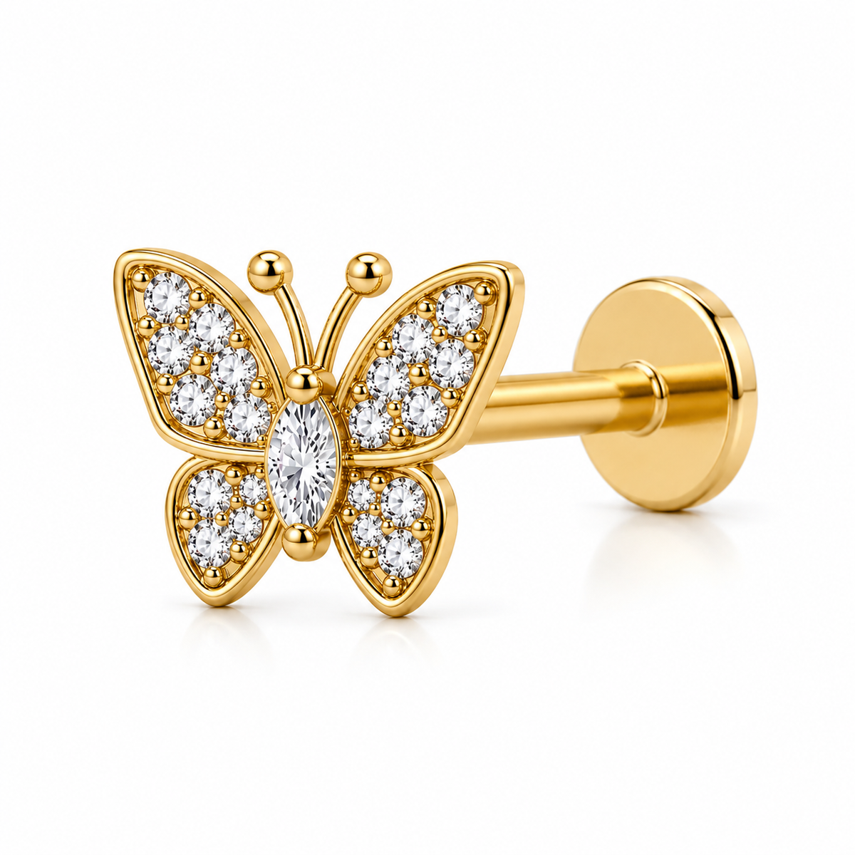 Butterfly Nose Pin - full length shot