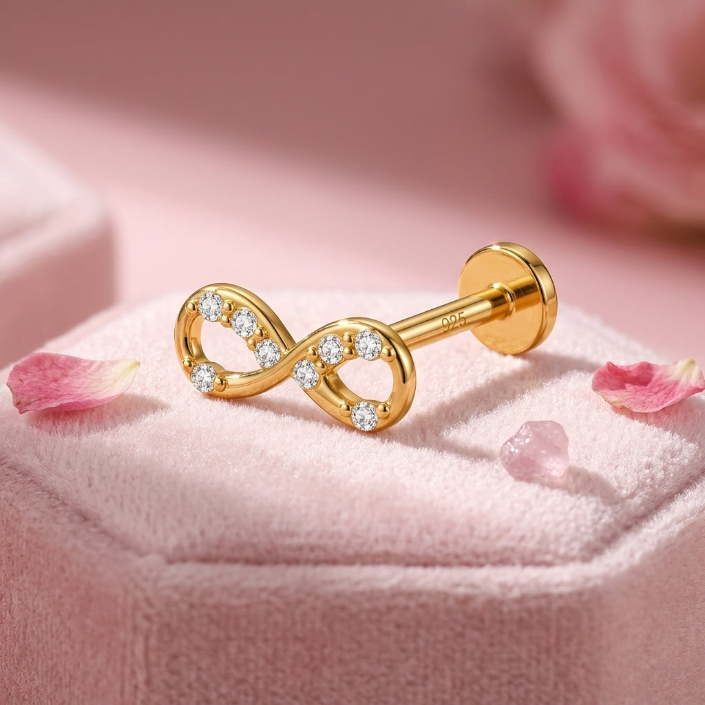 Infinity Nose Pin - 925 Sterling Silver