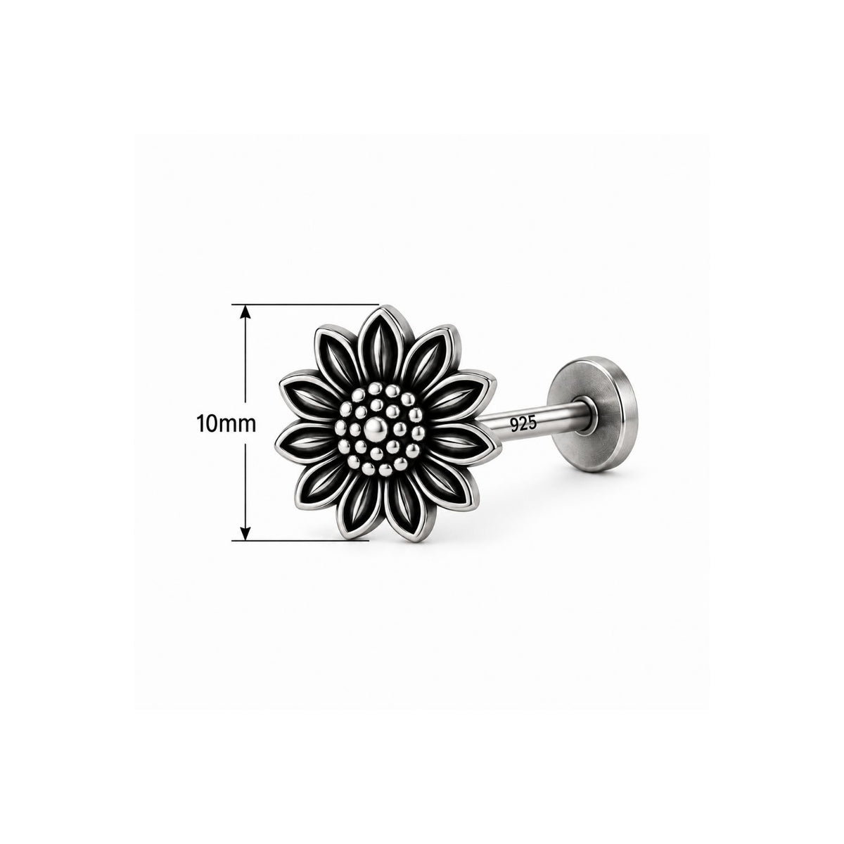 Sunflower Nose Pin for Women - 925 Sterling Silver