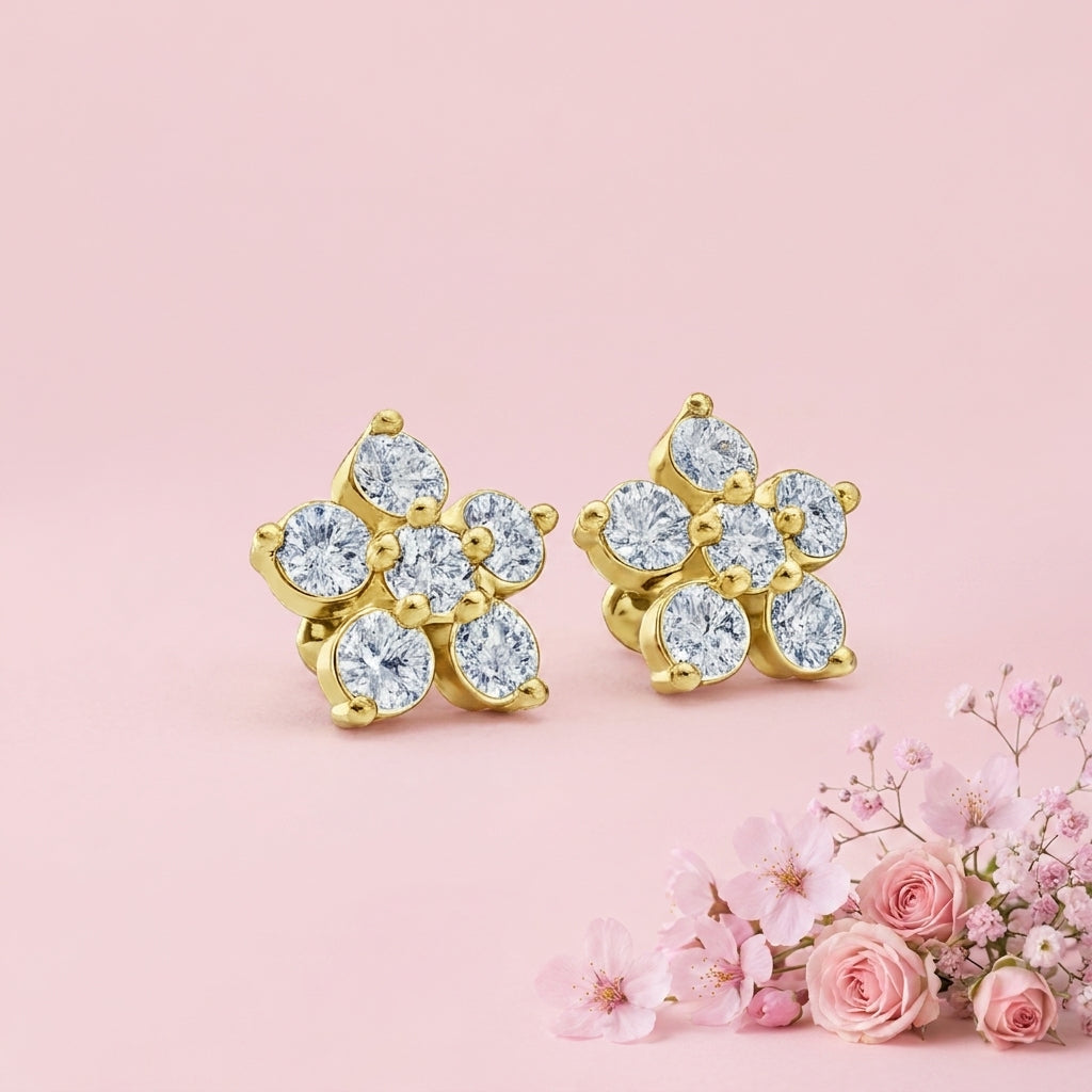 Micro Star Studs - 925 Sterling Silver Gold Plated