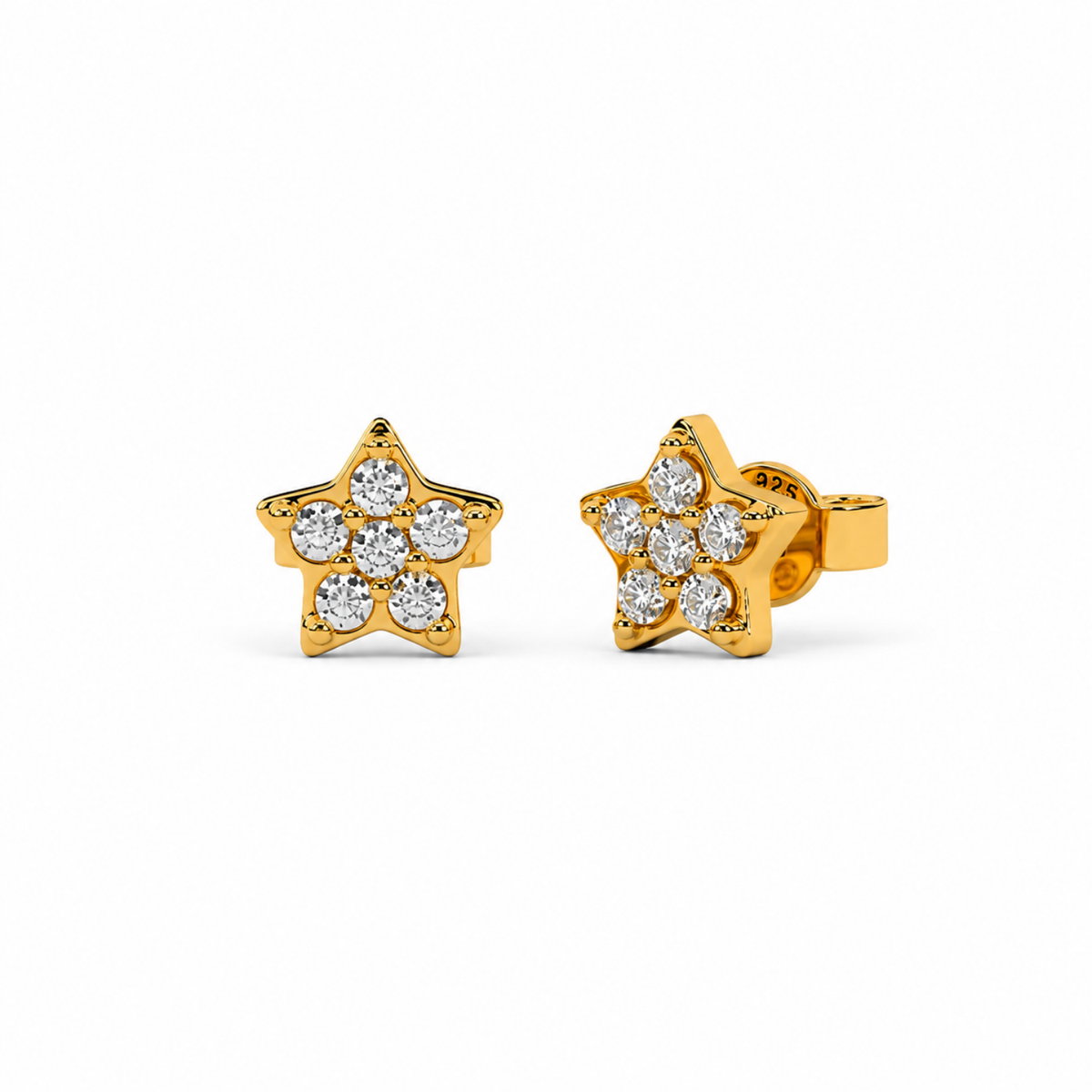 Pavé White Cz Star Stud Earrings - 925 sterling silver earrings for women