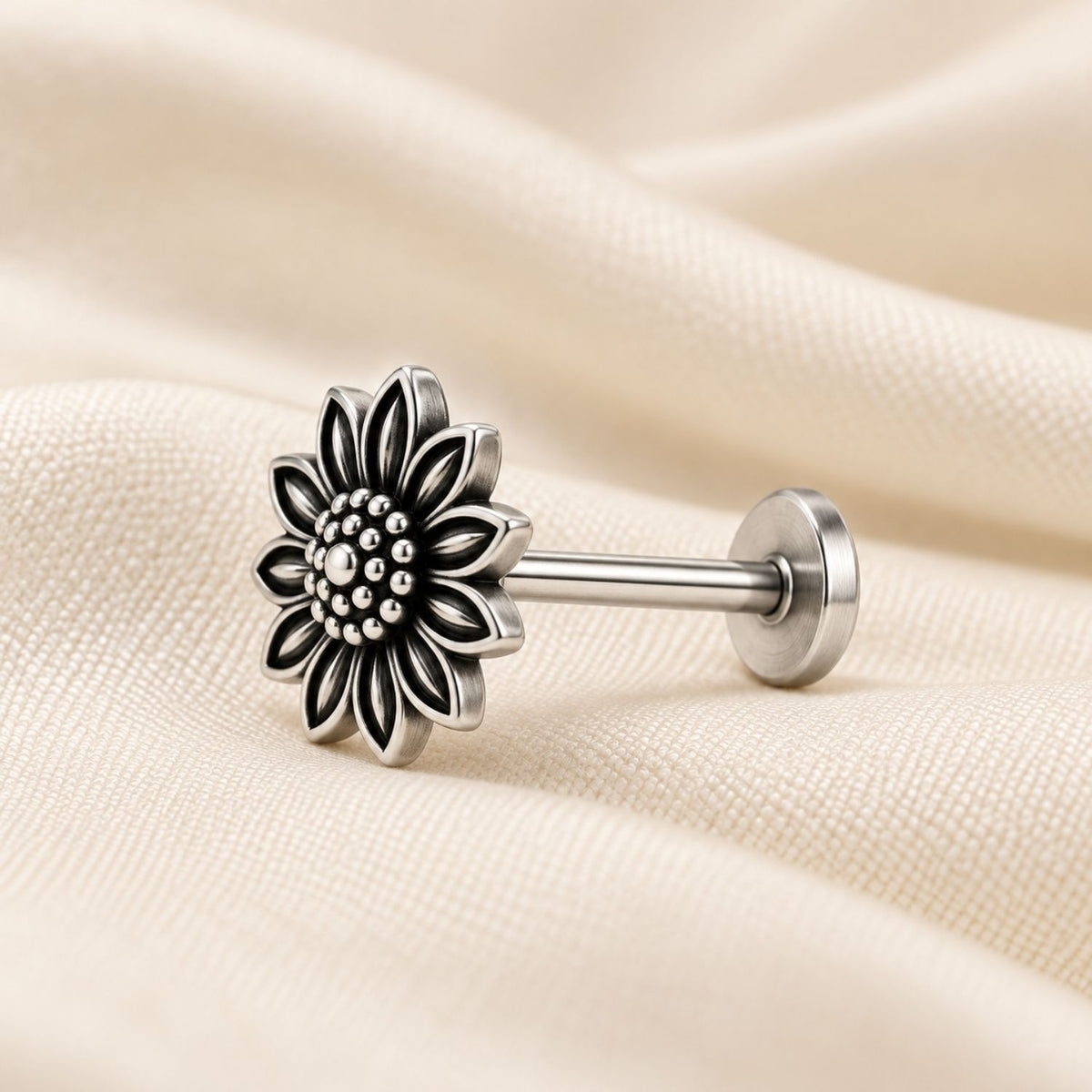 Sunflower Nose Pin for Women - 925 Sterling Silver