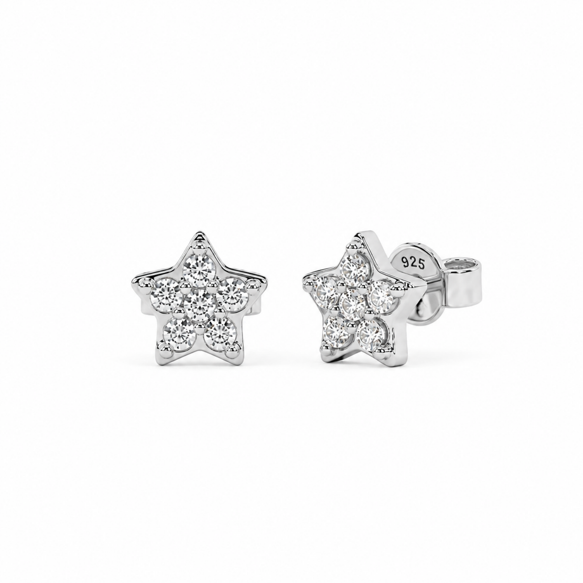 Pavé White Cz Star Stud Earrings - 925 sterling silver earrings for women