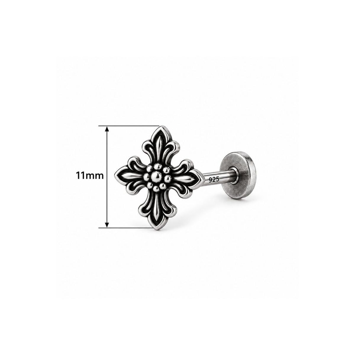 Cross Nose Pin for Women - 925 Sterling Silver