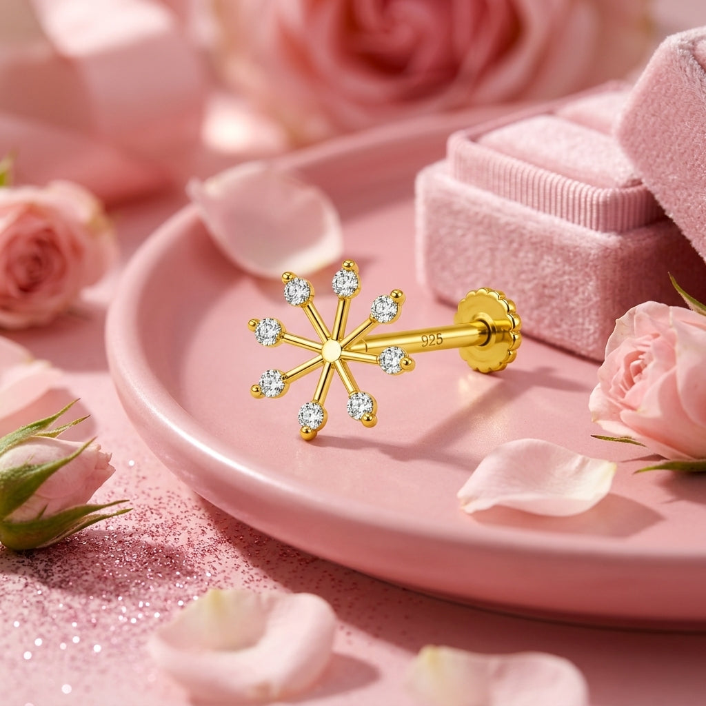 Mini Starburst Nose Pin - packaging and gift box
