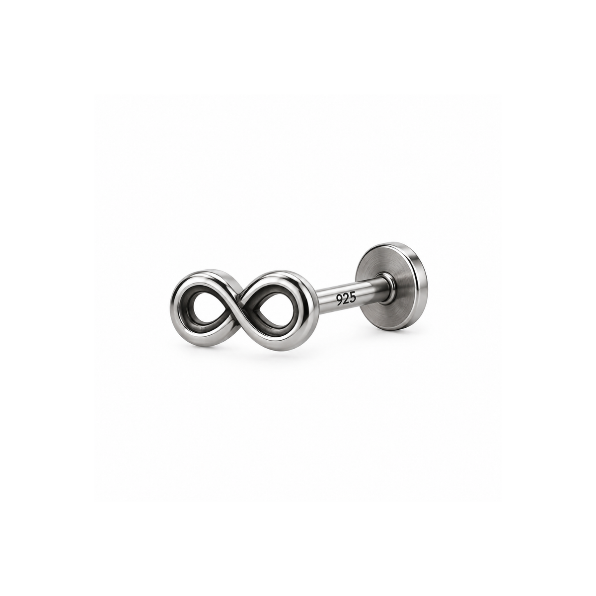 Oxidized Infinity Nose Pin for Women - 925 Sterling Silver