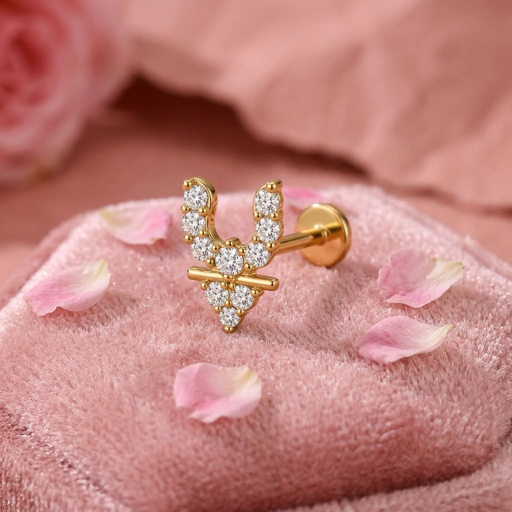 Angel Wings Nose Ring - back view with clasp