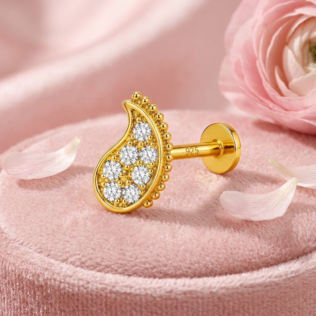 Paisley Pave Nose Pin - packaging and gift box