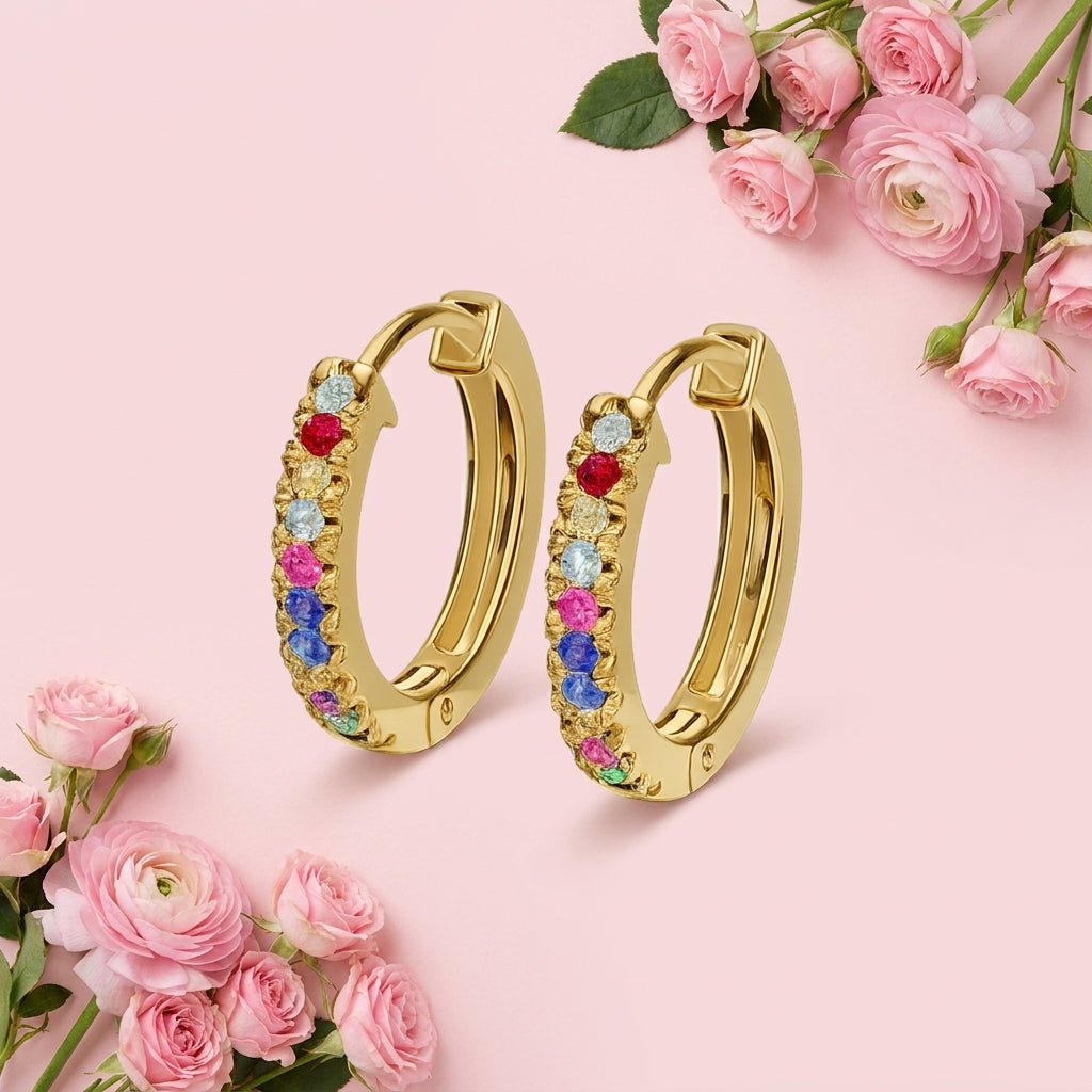 Pride Mini Hoops - 925 Sterling Silver Gold Plated