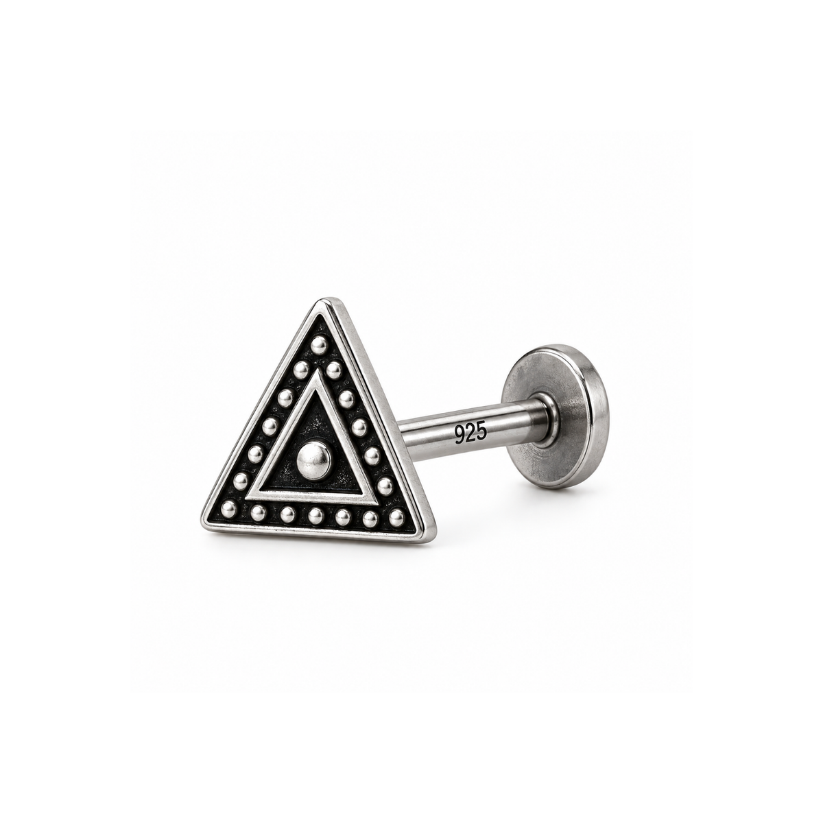 Oxidized Triangle Nose Pin for Women - 925 Sterling Silver