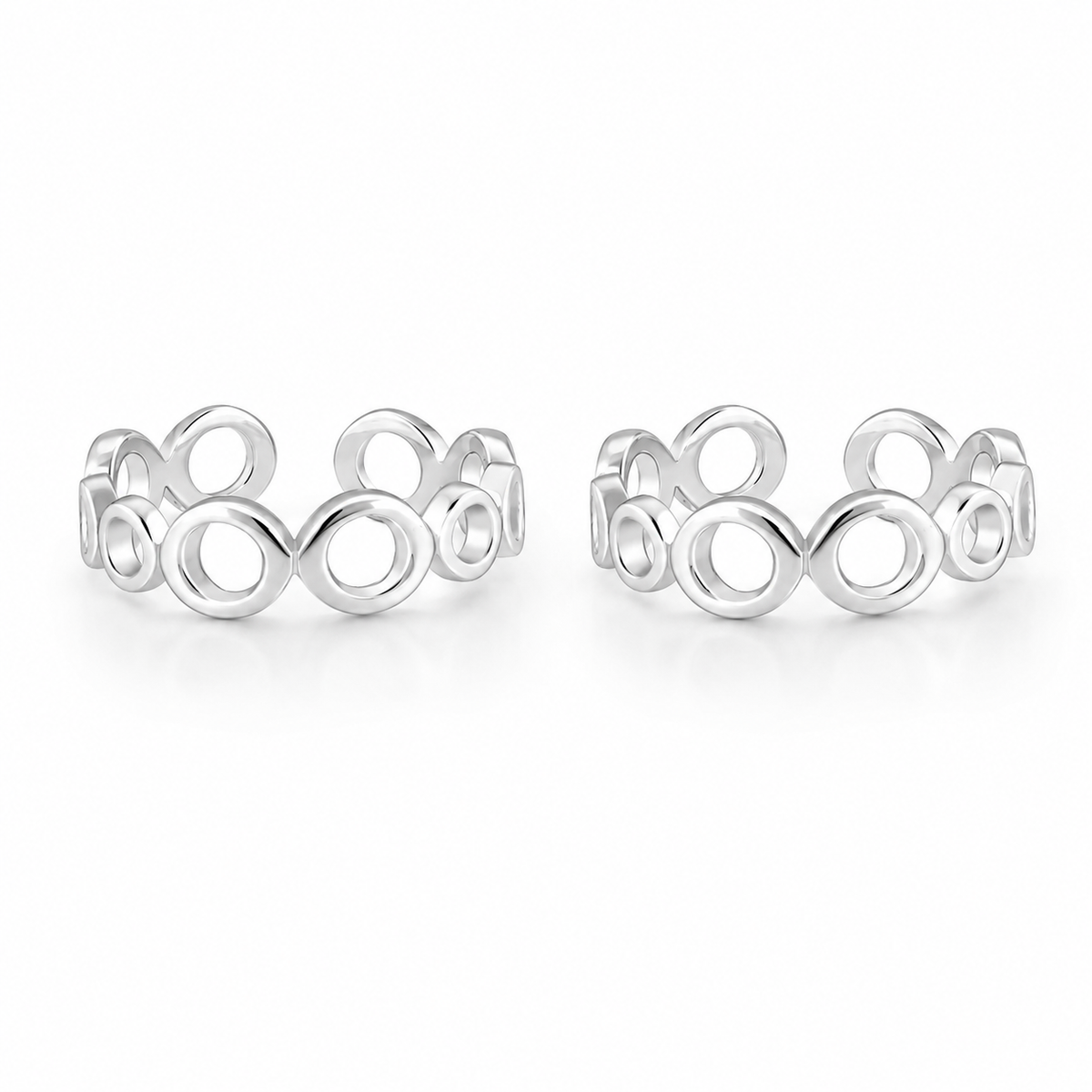 Infinity Circle Link Silver Toe Rings in 925 sterling silver