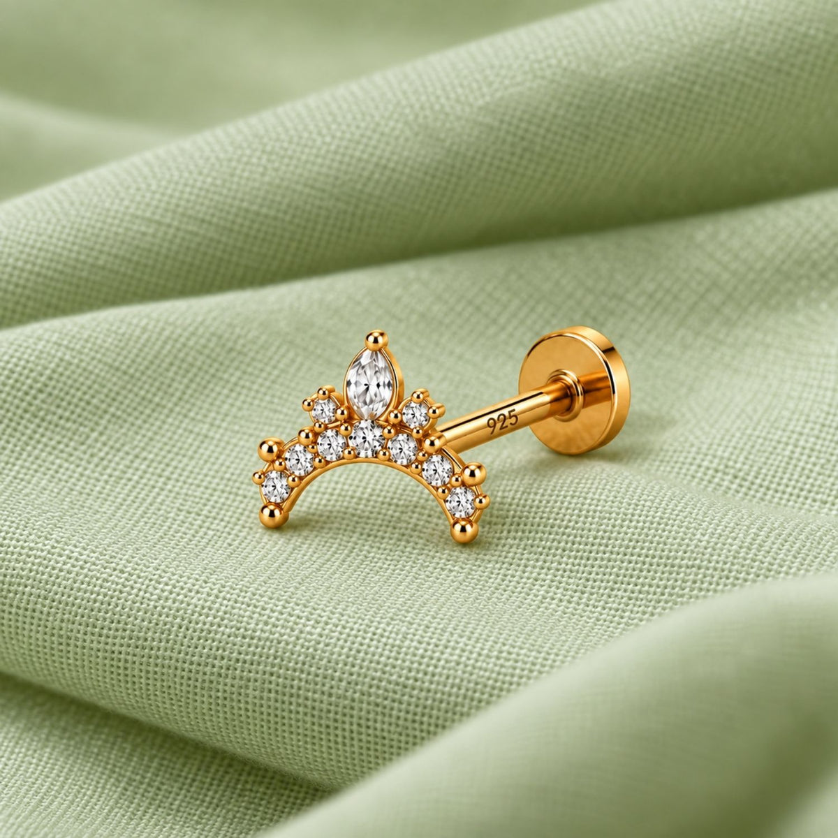 Arch Bar Nose Pin - 925 Sterling Silver