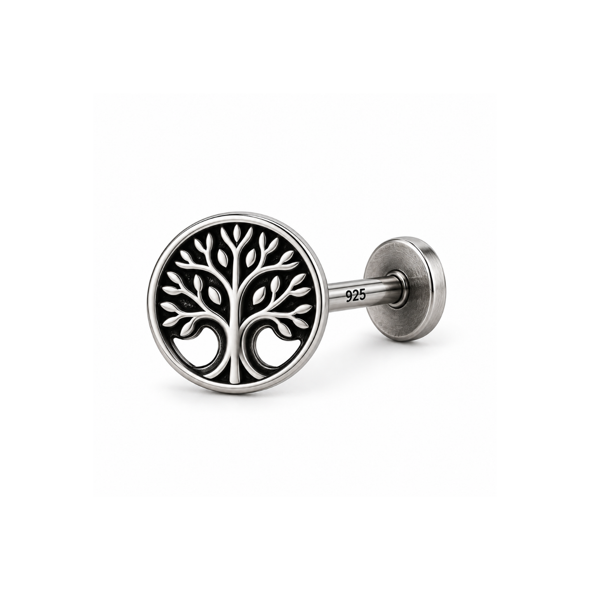 Oxidized Tree of Life Nose Pin for Women - 925 Sterling Silver